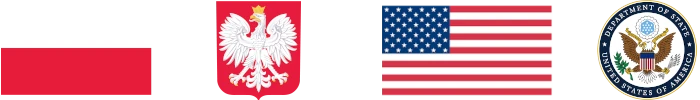 Flags of the Republic of Poland and the United States of America